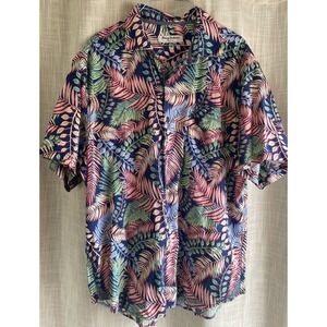 Tommy Bahama Hawaiian Camp Shirt Mens 2XL Tortola Fuego Bay Short Sleeve Floral